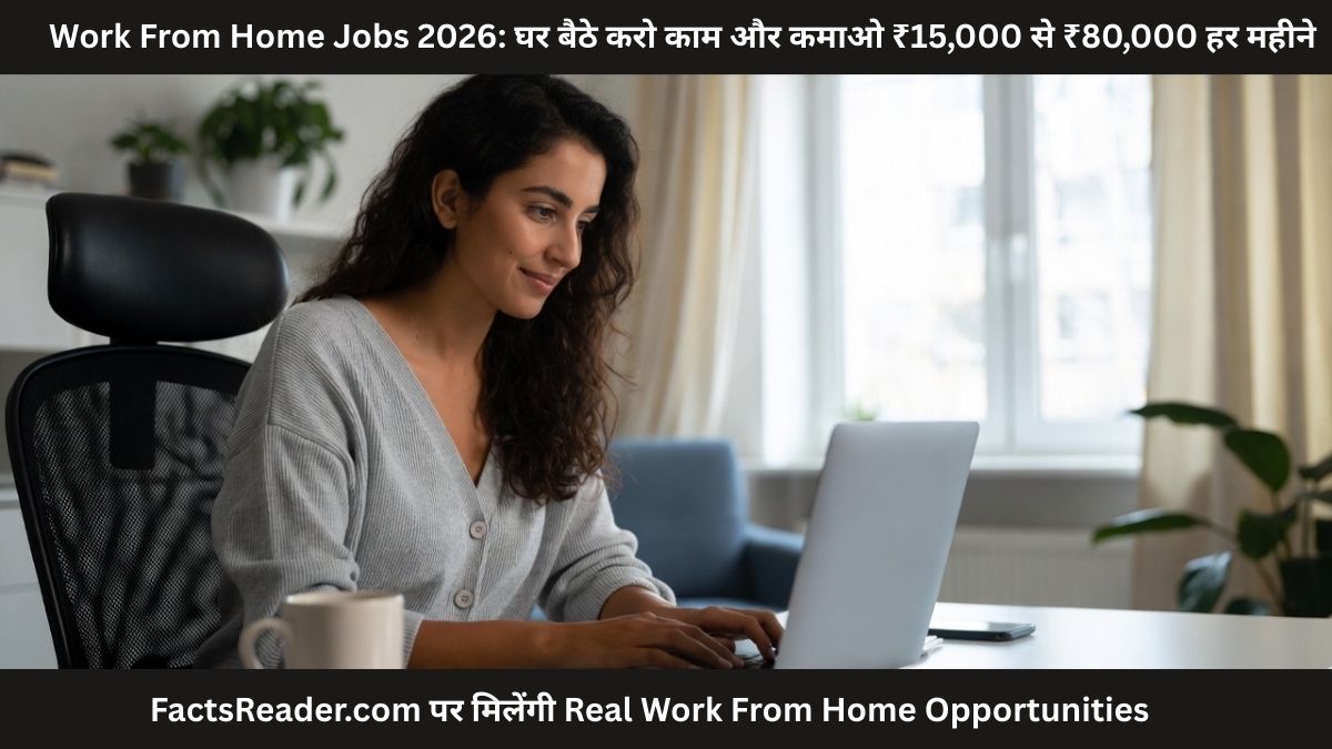Work From Home Jobs 2026: घर बैठे करो काम और कमाओ ₹15,000 से ₹80,000 हर महीने — FactsReader.com पर मिलेंगी Real Work From Home Opportunities